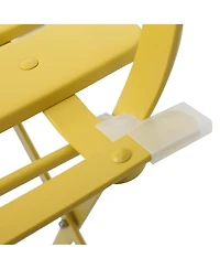 Clihome 3 Pieces Patio Bistro Balcony Metail Chair Table Set