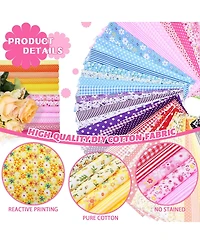 Gnuadz 100 pieces 10 x 10 Cotton Fabric Squares Patchwork Quilting Floral Diy Craft Sewing