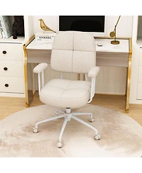 Slickblue Home Office Chair Leathaire Upholstered Cushioned Back