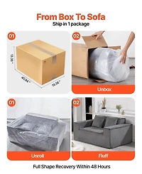 Sugift 63-Inch 2-Seat Corduroy Loveseat Sofa Couch for Living Room