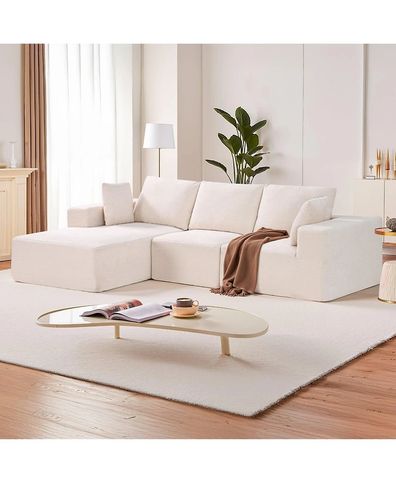 Sugift Modular Sectional Sofa, L Shaped with Chaise, Cloud Couch for Living Room