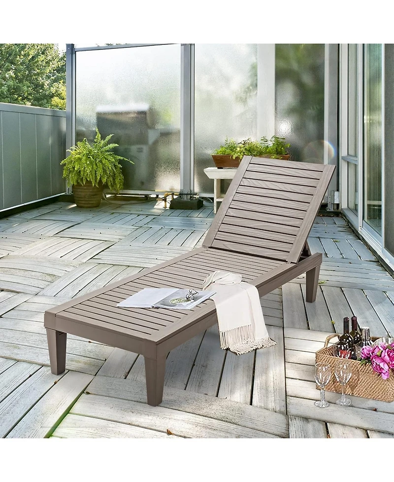 Decksplore Outdoor Chaise Lounge Chair, Lightweight Patio Recliner Chair