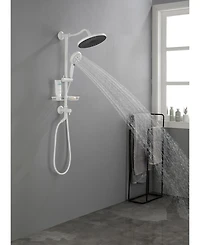 Busdays Shower System, with 10" Rain Showerhead, 4-Function Hand Shower, Adjustable Slide Bar and Soap Dish