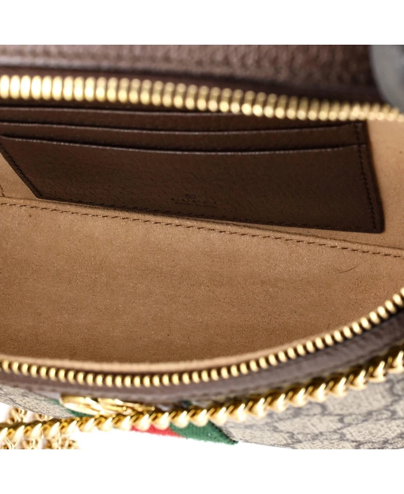 Pre-Owned Gucci Small Ophidia Chain Belt Bag Gg Coated Canvas
