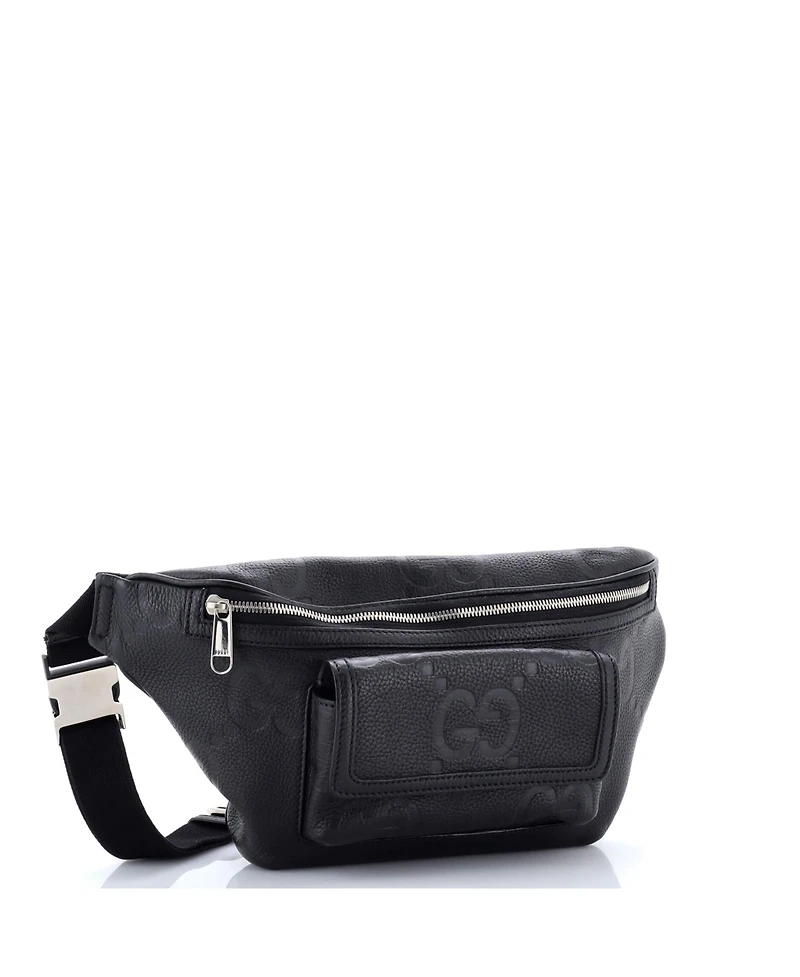 Pre-Owned Gucci Front Pocket Belt Bag Jumbo Gg Embossed Leather