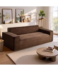 Sugift 3-Seater Sofa, 83-Inch No Assembly Corduroy Couch with Memory Foam