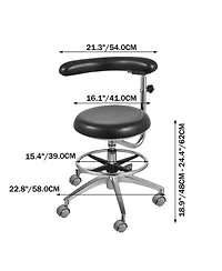 Sugift Medical Dental Stool, Pu Leather Chair, Adjustable Height for Dentist Office