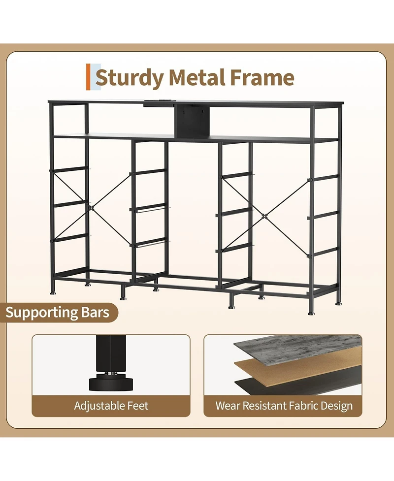 gaomon Dresser for Bedroom with 11 Drawers Featuring Led Light and Power Outlet, Fabric Dressers and Chest of Drawers