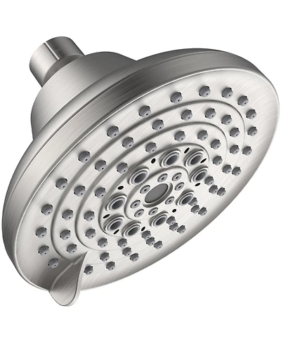 Busdays 5 Inch Brushed Nickel High Pressure Fixed Shower Head 6 Spray Settings Rain Showerhead with Anti Clogging Nozzles Low Flow Easy Install