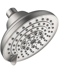 Busdays 5 Inch Brushed Nickel High Pressure Fixed Shower Head 6 Spray Settings Rain Showerhead with Anti Clogging Nozzles Low Flow Easy Install