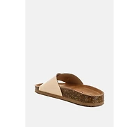 London Rag Women's Uvaria Metallic Slip-On Sandals