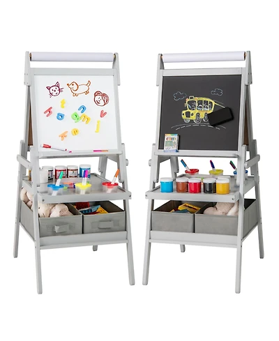 Slickblue 3 in 1 Easel for Kids with Chalkboard Whiteboard