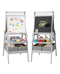 Slickblue 3 in 1 Easel for Kids with Chalkboard Whiteboard