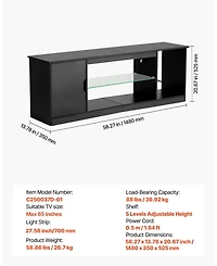 Sugift Tv Stand for 65inches Tv, Modern Entertainment Center with Storage