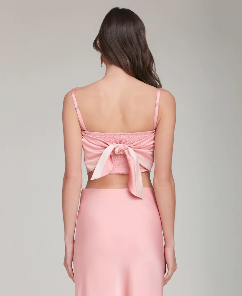 Avec Les Filles Women's Square Neck Scarf Top