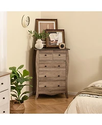 Slickblue 5 Drawer Closet Organizer with Fabric Bins and Anti-Tip Kit