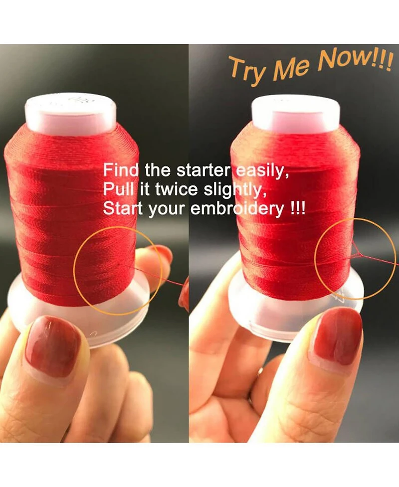 Gnuadz Polyester Embroidery Machine Thread Kit 40 Colors 500m Spool Universal Sewing