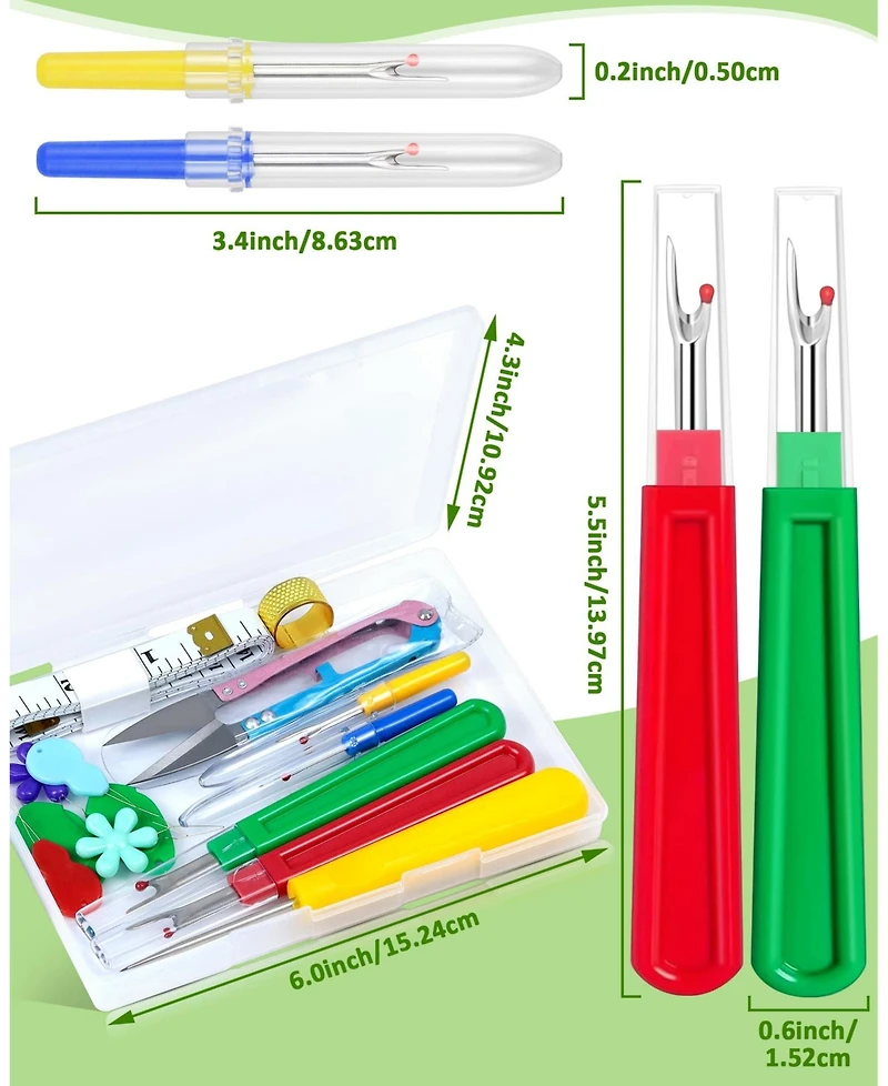 Gnuadz Seam Rippers Thread Ripper Embroidery Removal Tool Threaders Thimbles Tape Measure Awl Snips