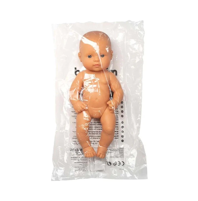 Miniland Doll 12 5/8'' Caucasian Girl (Polybag) - Made in Spain, Anatomically Correct, Quality, Inclusion
