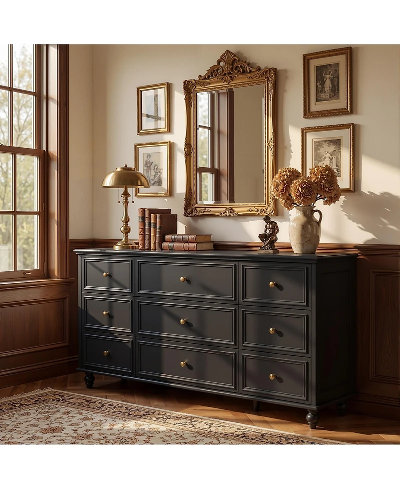 Famapy Wooden 9-Drawer Chest of Drawers Dresser