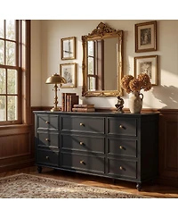 Famapy Wooden 9-Drawer Chest of Drawers Dresser