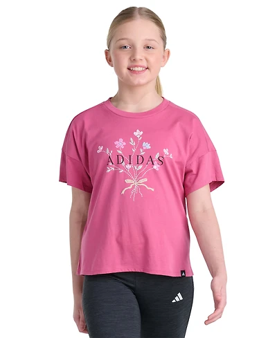 adidas Girls' 8-16 Drop Shoulder Short-Sleeve T-Shirt