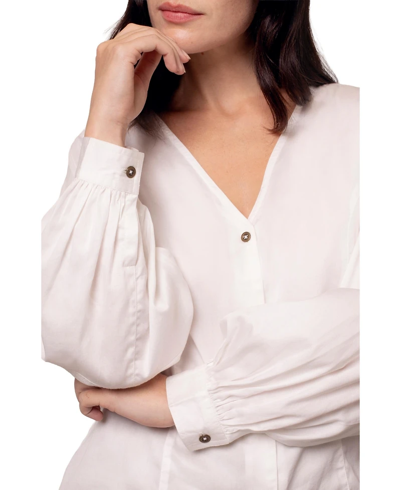 Celtic & Co. Women's V Neck Button Through Blouse