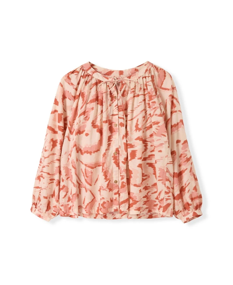 Celtic & Co. Women's Long Sleeve Tie Neck Swing Shirt