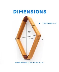 Gse Games & Sports Expert Solid Wood 8 Ball Triangle and 9 Diamond Pool Racks for 2 1/4" Balls