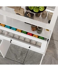 Famapy Storage/Display Cabinet with Glass Top , Bedroom Dresser Armoire Island