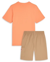 Scotch & Soda Boys' 8-16 Crewneck Short-Sleeve T-Shirt and Shorts, 2-Piece Set