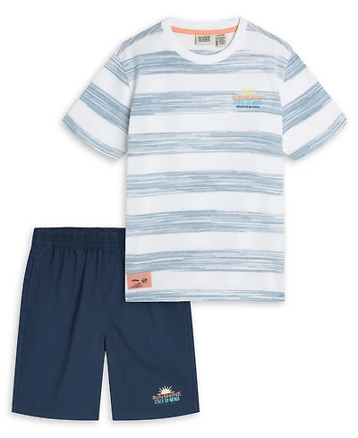 Scotch & Soda Boys' Toddler 2T-4T Striped T-Shirt and Shorts, 2-Piece Set