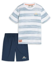 Scotch & Soda Boys' Toddler 2T-4T Striped T-Shirt and Shorts, 2-Piece Set