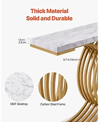 Sugift Narrow Console Sofa Table, 39.4 in, Behind Couch Table with Metal Frame