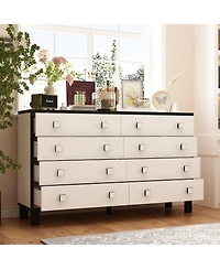 Famapy 63" 8-Drawer Bedroom Dresser , Modern Chest of Drawers