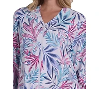 Miss Elaine Women's Printed Long-Sleeve Robe