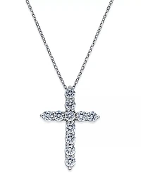 Diamond Cross Pendant Necklace (1 ct. t.w.) in 14k White Gold