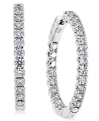 Diamond In-and-Out Hoop Earrings (3 ct. t.w.) in 14k White Gold