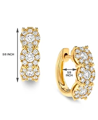 Diamond Halo Hoop Earrings (1 ct. t.w.) in 14k Gold or 14k White Gold