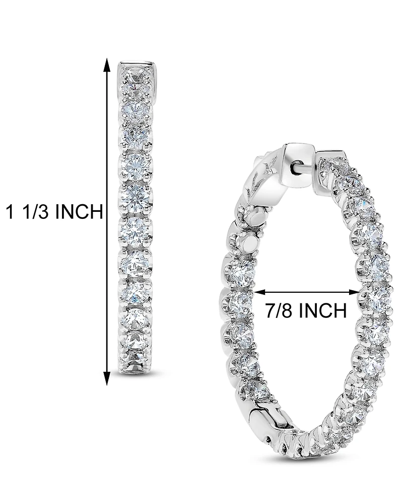 Diamond Inside-Out Hoop Earrings (3 ct. t.w.) in 14k White Gold