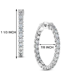 Diamond Inside-Out Hoop Earrings (3 ct. t.w.) in 14k White Gold