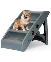 Zeny Folding Dog Stairs, Portable Indoor/Outdoor Pet Steps for Bed, Couch and Car, Pet Staris for Small Pet Dog/Cat