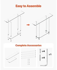 Sugift Acrylic Console Table, 2-Tiers Narrow Side Desk with Storage for Living Room