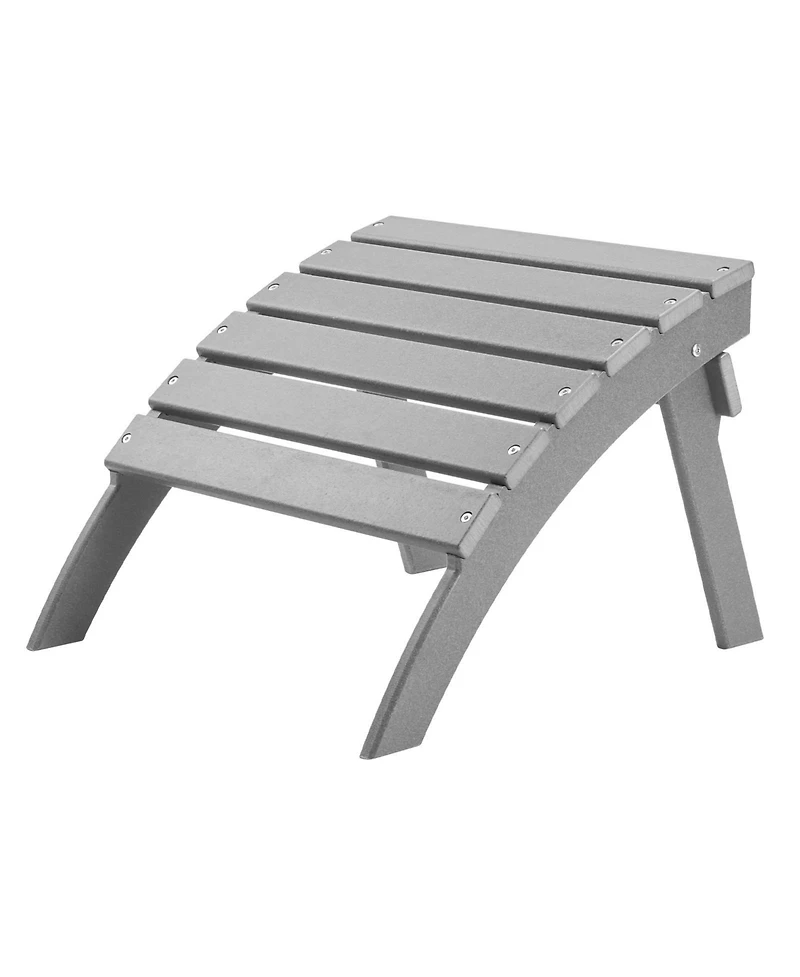 Sugift Adirondack Ottoman 21.5L x 18.9W in Hdpe Plastic Weather-Resistant Foldable