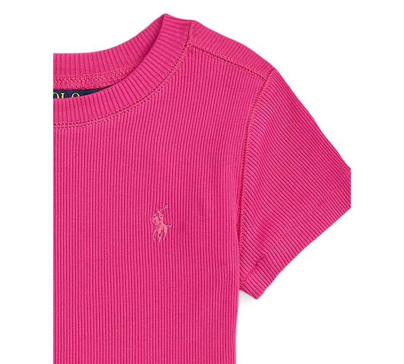 Polo Ralph Lauren Girls' 2T-6X Ribbed Crewneck Boxy T-Shirt