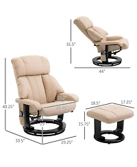 Boyel Living Massage Recliner Chair with Footstool 360degree(s) Swivel Manual Reclining Comfortable and Adjustable