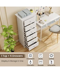 Gouun 6-Drawer Tall Chest Dresser for Bedroom Storage