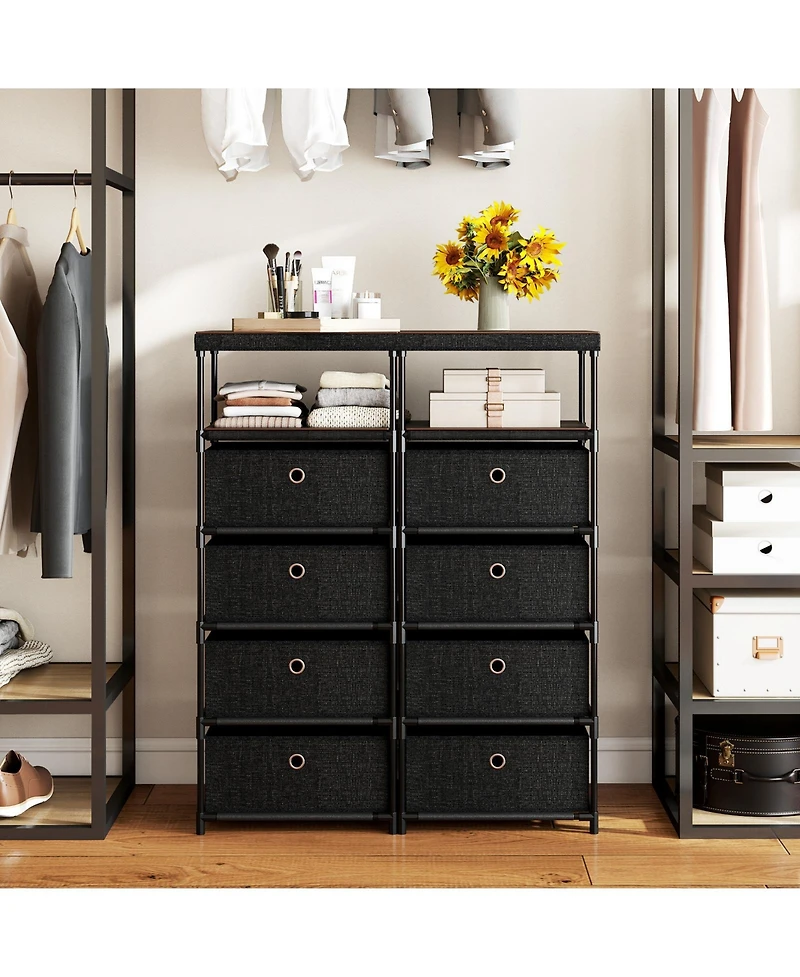 Slickblue Drawer Storage Dresser with Open Shelves Modern Design