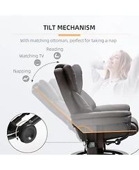 Boyel Living Massage Recliner Chair with Ottoman 10 Vibration Points 360degree(s) Swivel Faux Leather