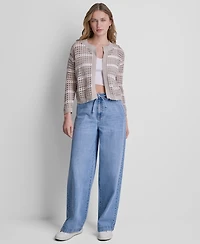 Dkny Jeans Women's Relaxed Fit Open-Front Cardigan